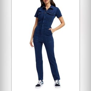 Good American Fit For Success Denim Jumpsuit - Size 4 / XL